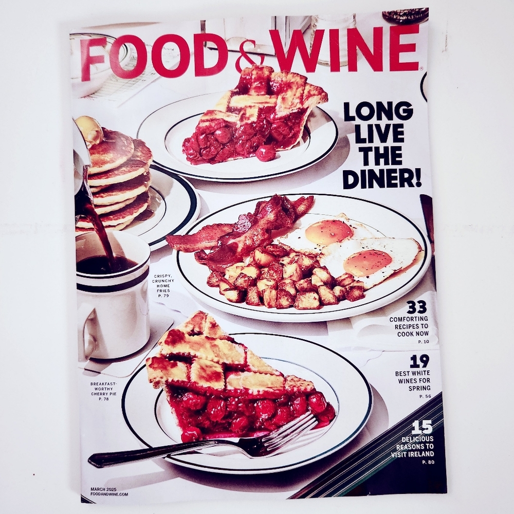 🍭7/$15 Food & Wine Magazine March 2025 Long Live The Diner